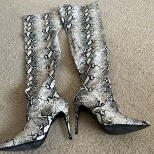 Steve Madden Demanding Over-the-Knee Boot - Natural Snake - 8 M